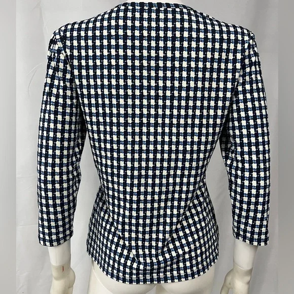 J McLaughlin Rich Classy 3/4 Sleeves Stretch Summer Resort Cruise Tshirt Top M - Picture 5 of 6